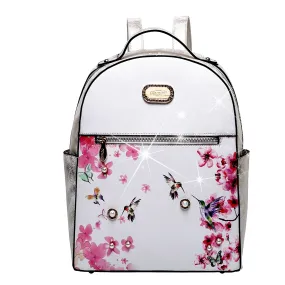 Hummingbird Bloom Crystal Laced Scratch & Stain Resistant Backpack