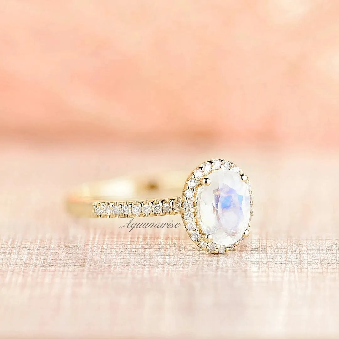 Iris Moonstone Ring- 14K Yellow Gold Vermeil