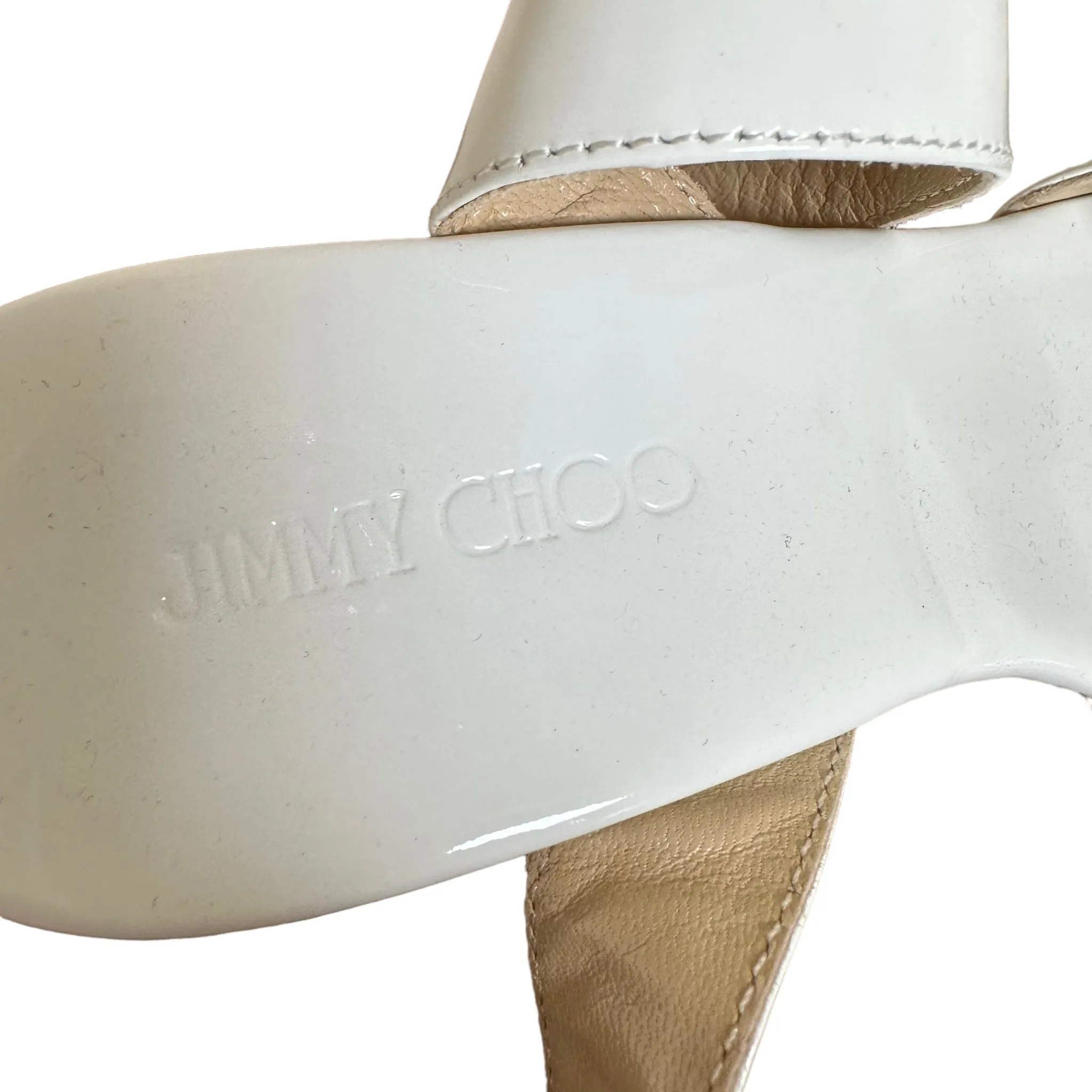 Jimmy Choo White Patent Leather Sandals