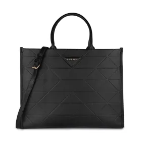 Lavie Luxe Mona Black Extra Large Box Satchel