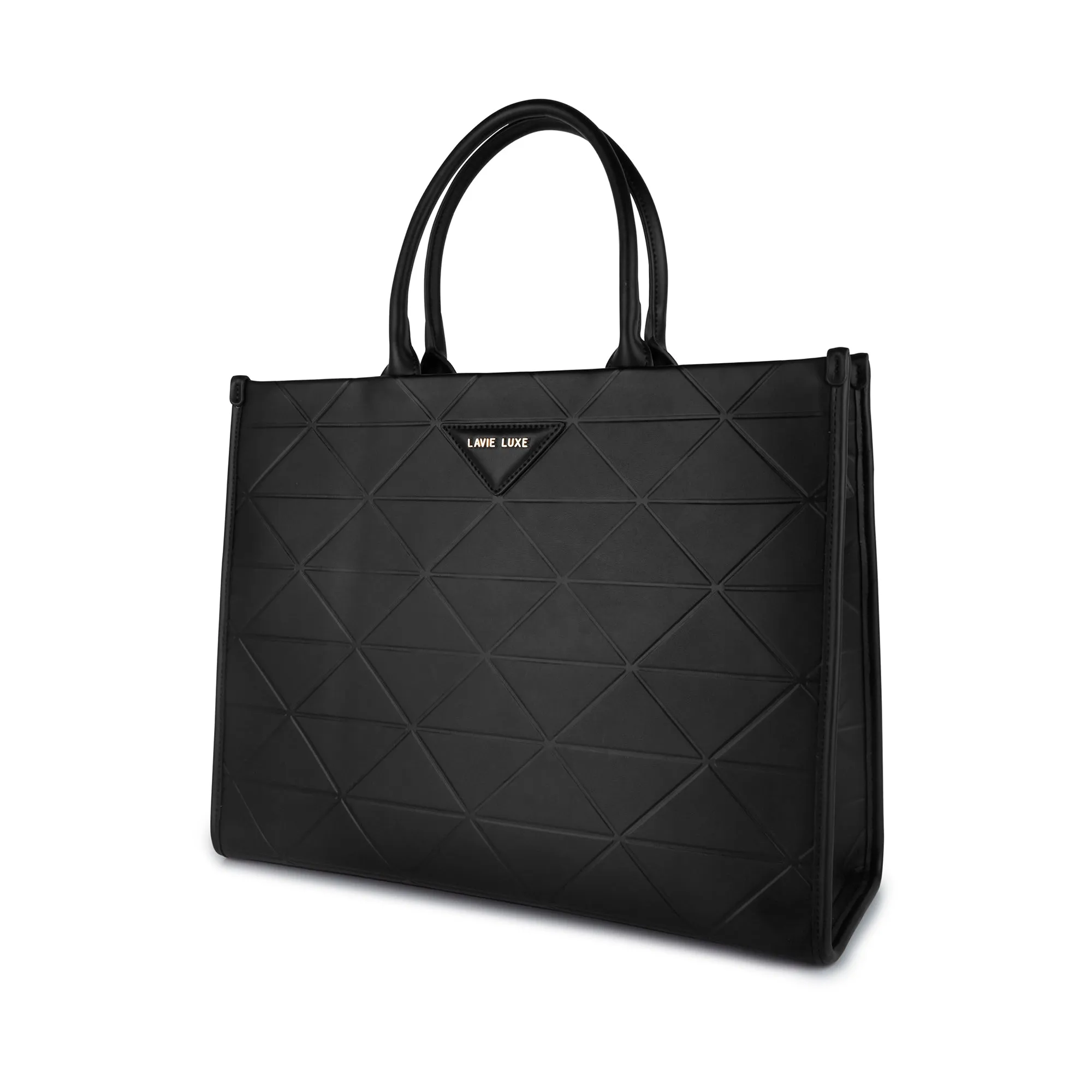 Lavie Luxe Mona Black Extra Large Box Satchel