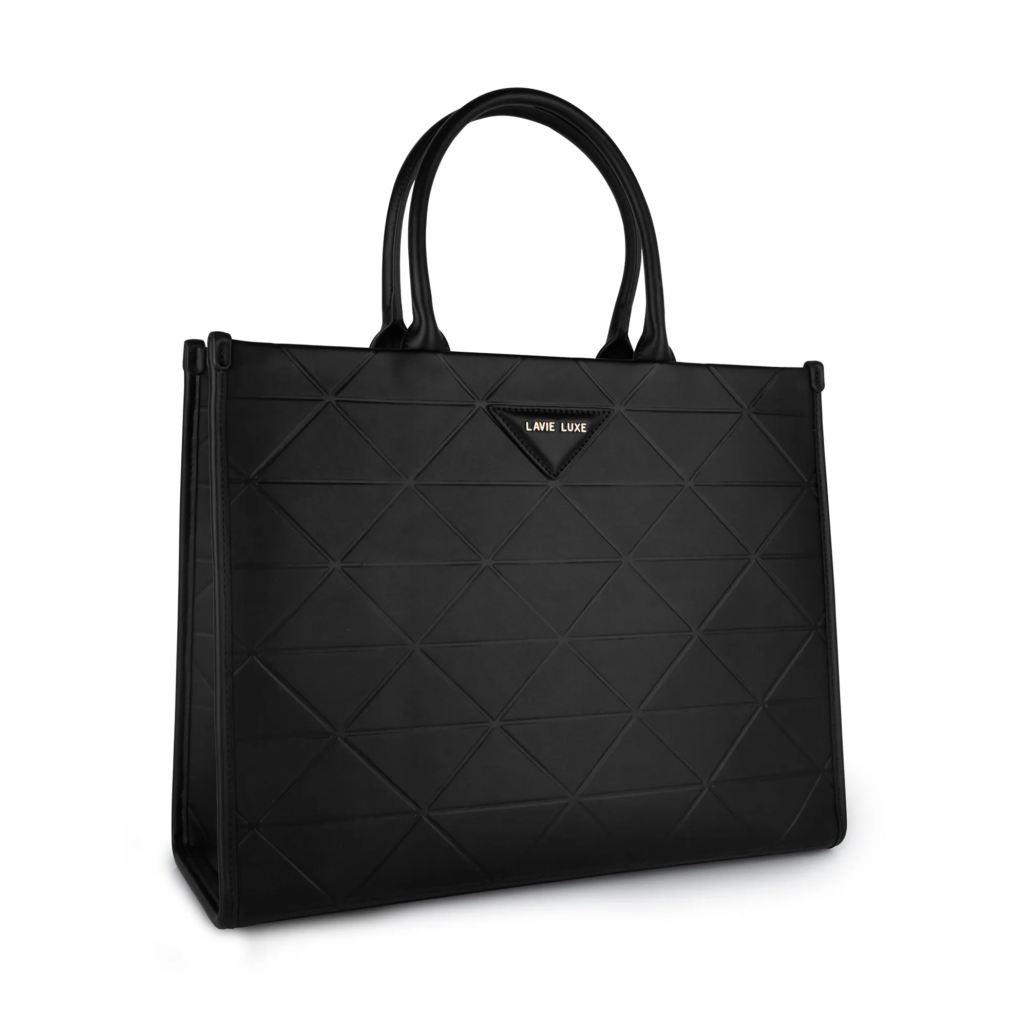 Lavie Luxe Mona Black Extra Large Box Satchel