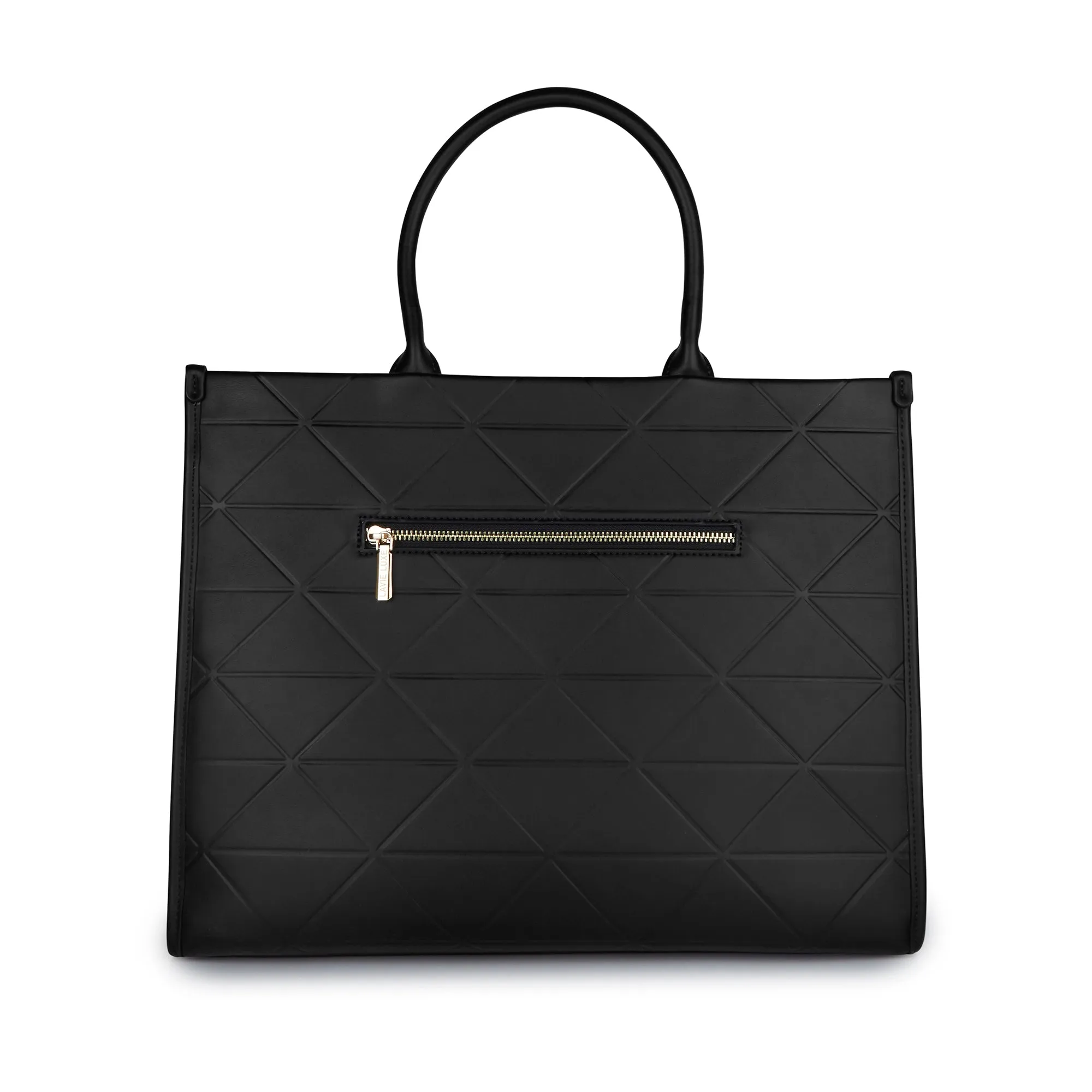 Lavie Luxe Mona Black Extra Large Box Satchel