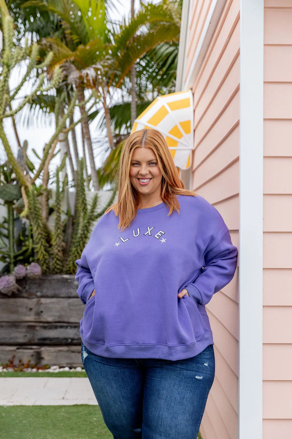 Luxe Crew Jumper in Purple