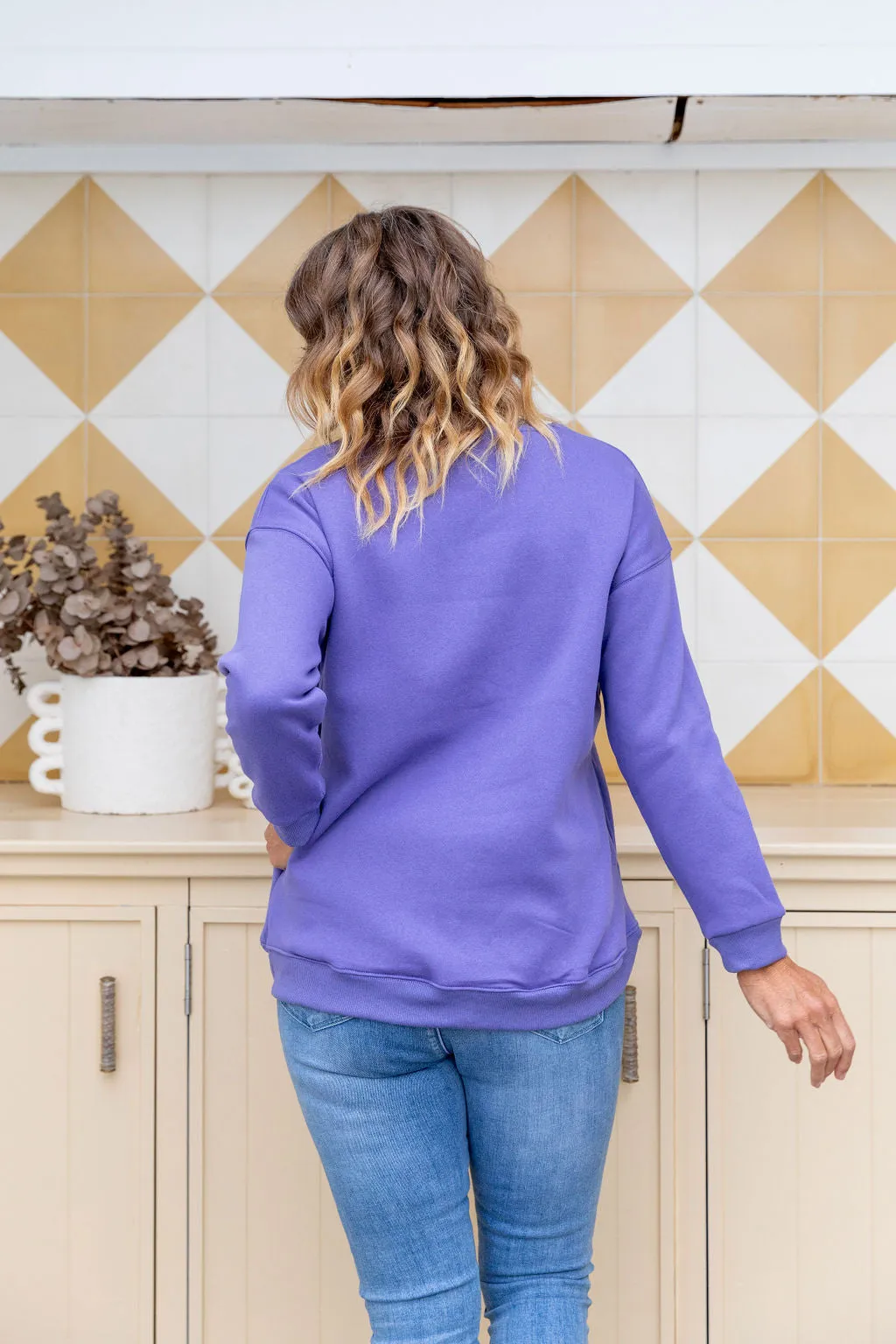 Luxe Crew Jumper in Purple