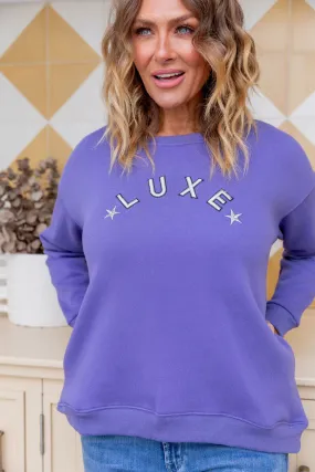 Luxe Crew Jumper in Purple