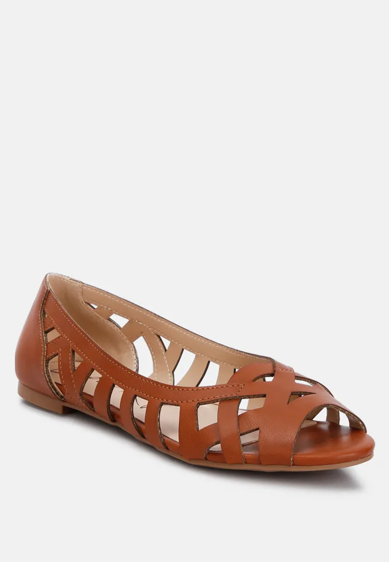 Moira Woven Peep Toe Flats