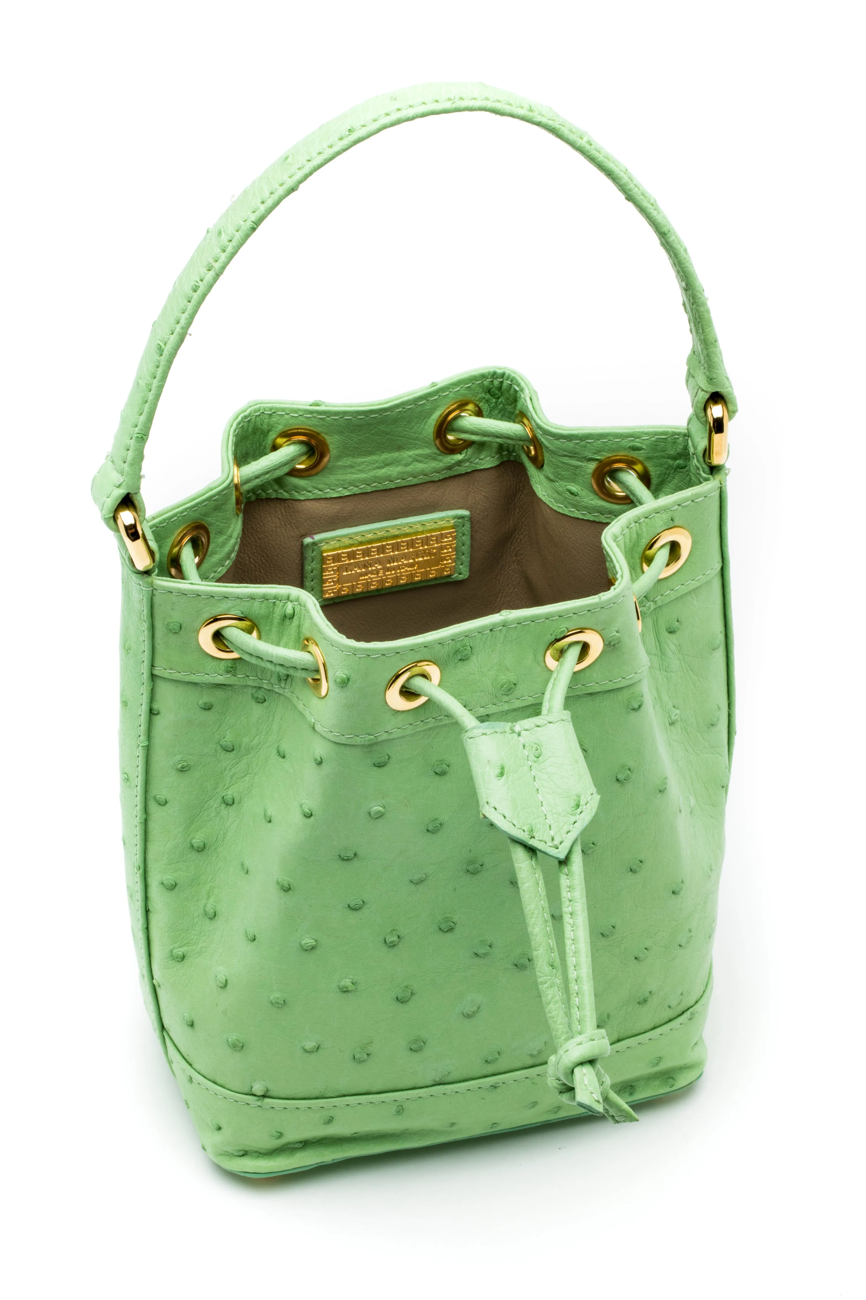 Petite Isla Tote in Lime Ostrich