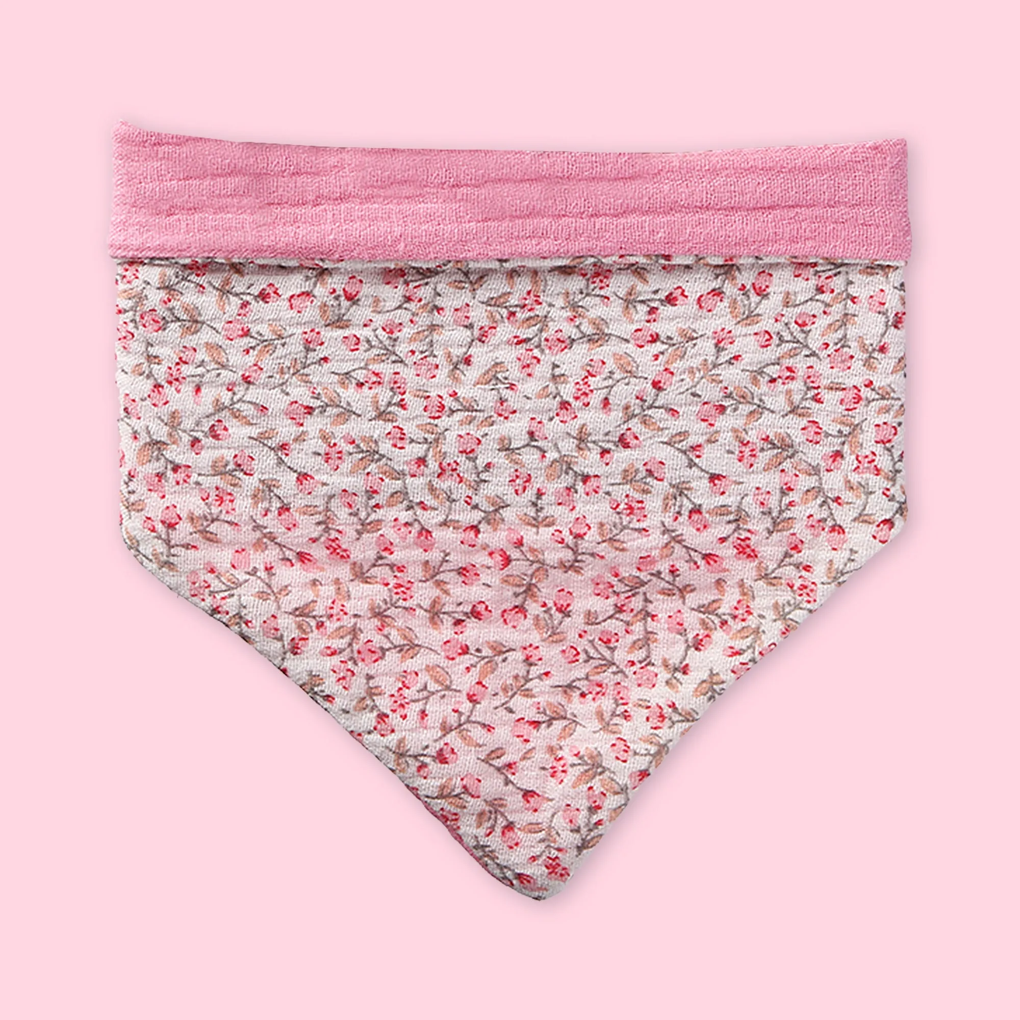 Polka Tots Floral Bow Headbands with Bib Set - Pink