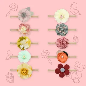 Polka Tots Floral Headbands Set - Multicolor