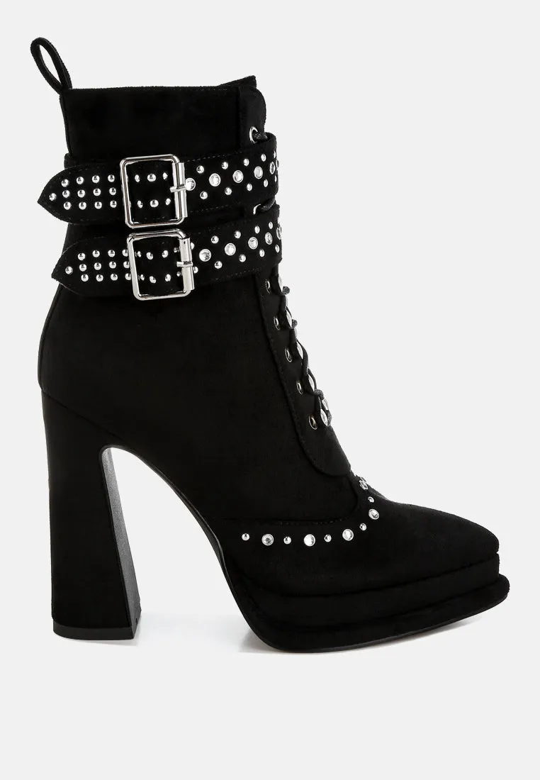 Punk Nomad Harness Detail Lace Up Boots