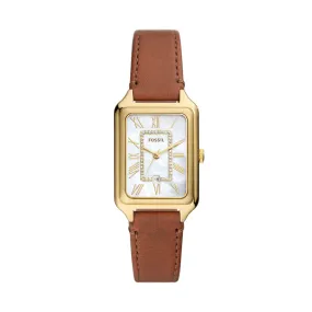 Raquel Three-Hand Date Medium Brown LiteHide™ Leather Watch