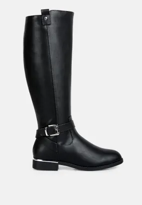 Renny Buckle Strap Embellished Calf Boots By Ruw