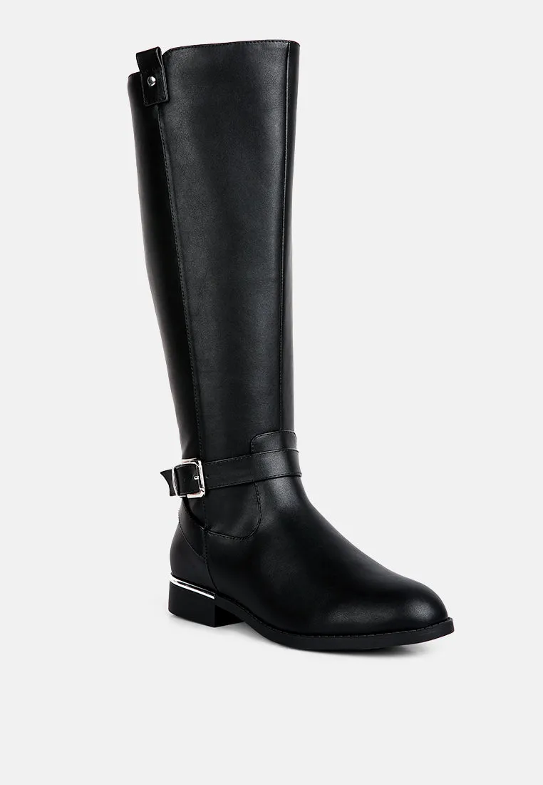 Renny Buckle Strap Embellished Calf Boots By Ruw