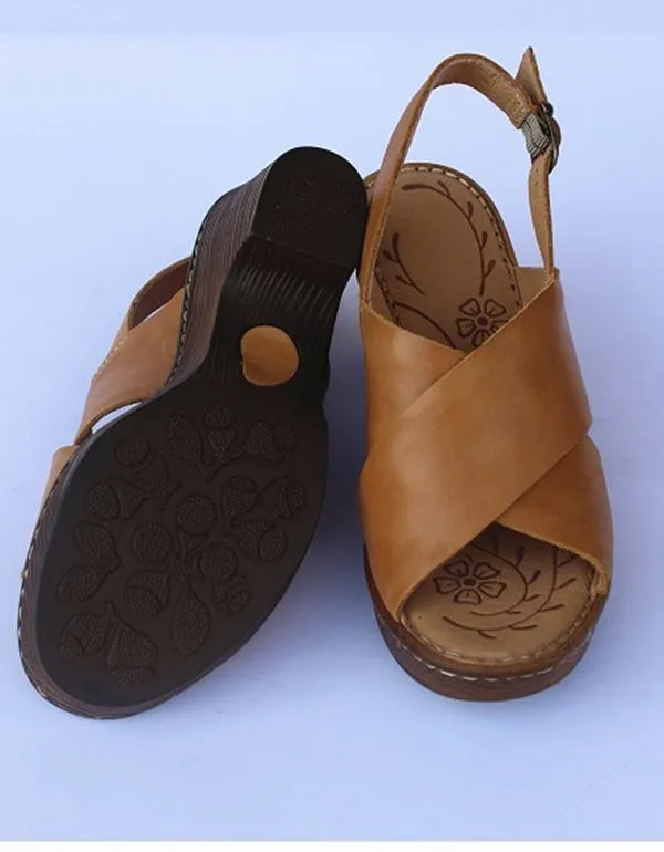 Retro Leather Handmade Open-Toe Summer Sandals