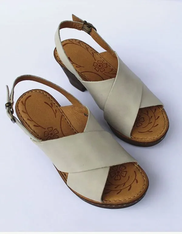 Retro Leather Handmade Open-Toe Summer Sandals