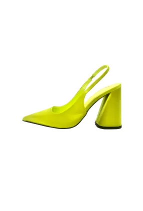 SAMPLE - Satin Slingbacks - Chartreuse