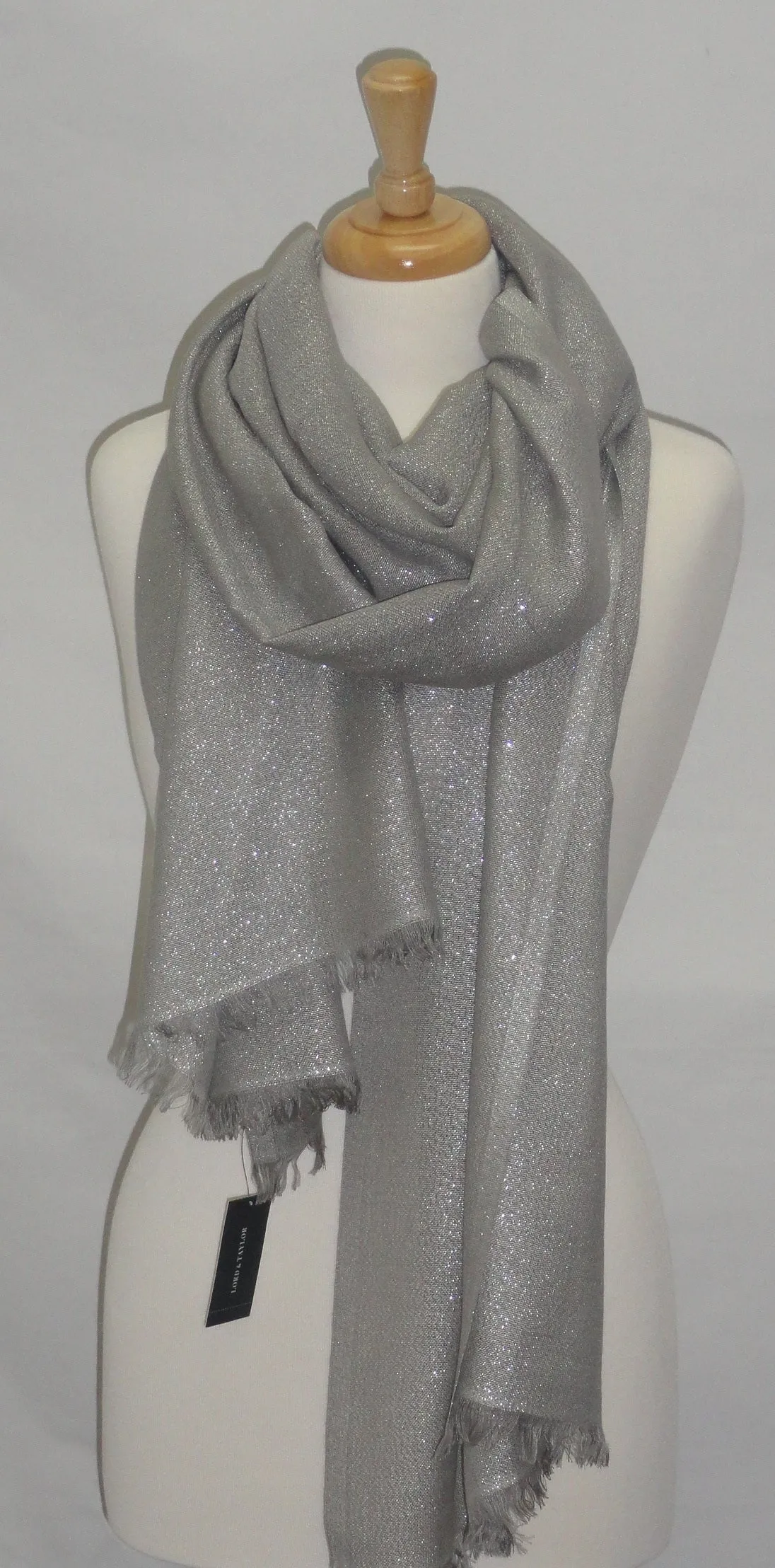 Solid Metallic Woven Evening Wrap