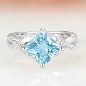 Sophia Aquamarine Ring- Sterling Silver