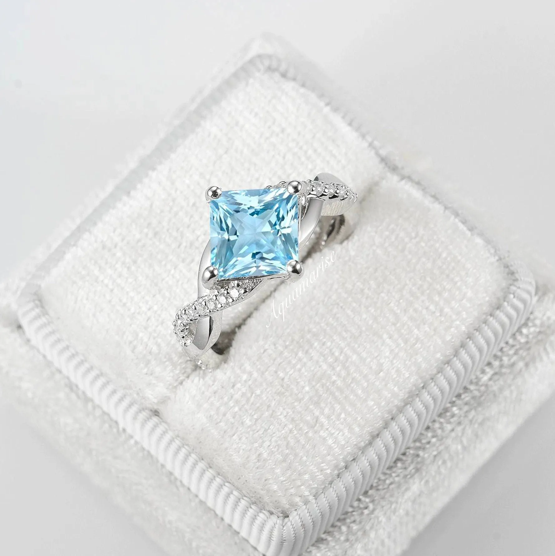 Sophia Aquamarine Ring- Sterling Silver