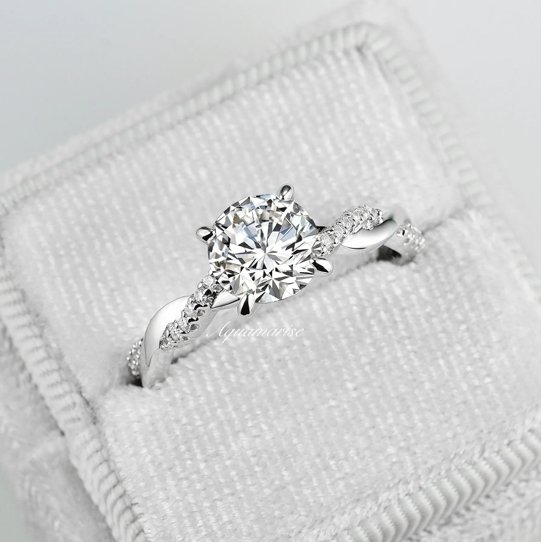 Sophia White Sapphire Ring- Sterling Silver