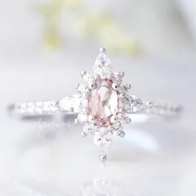 Starburst Morganite Ring- Sterling Silver