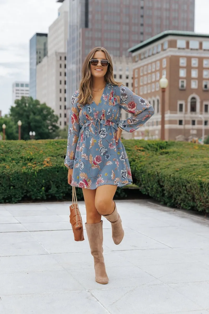 Steve Madden Blue Rami Floral Dress