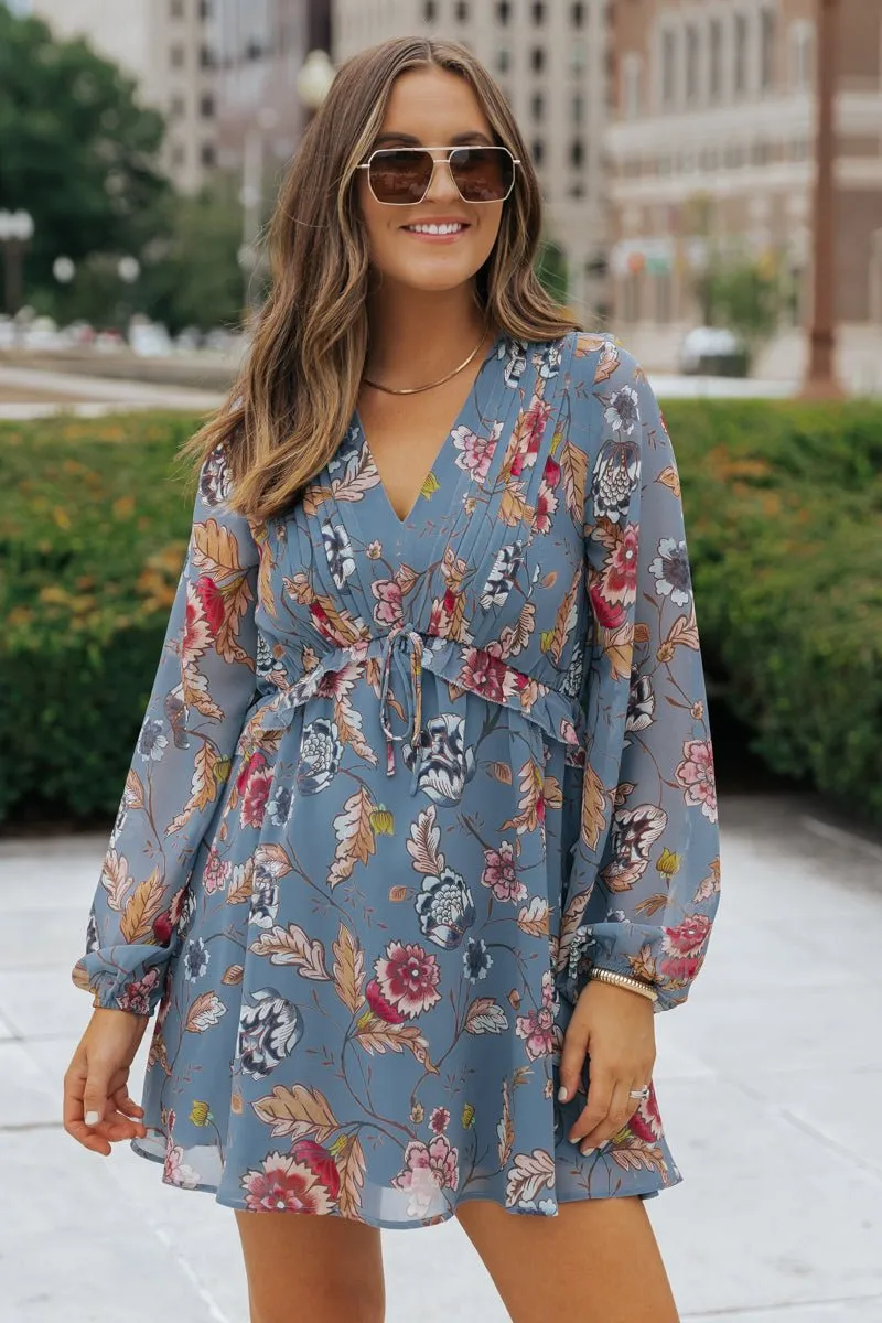 Steve Madden Blue Rami Floral Dress