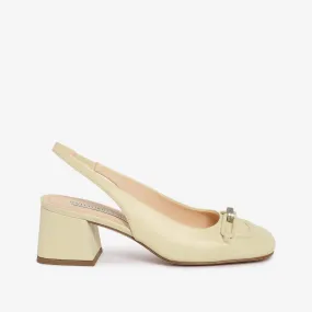 Touch of lemon women's leather sling back décolleté