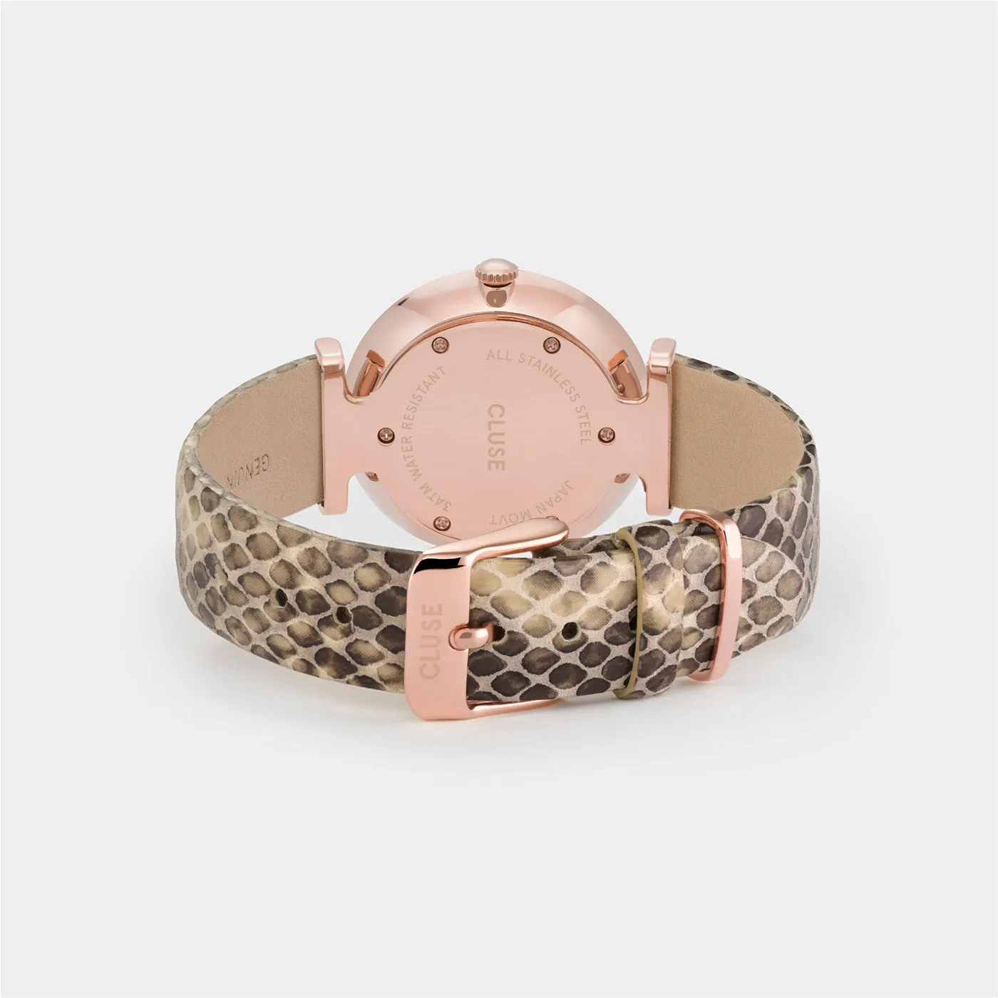 Triomphe Leather Almond Python, Rose Gold Colour