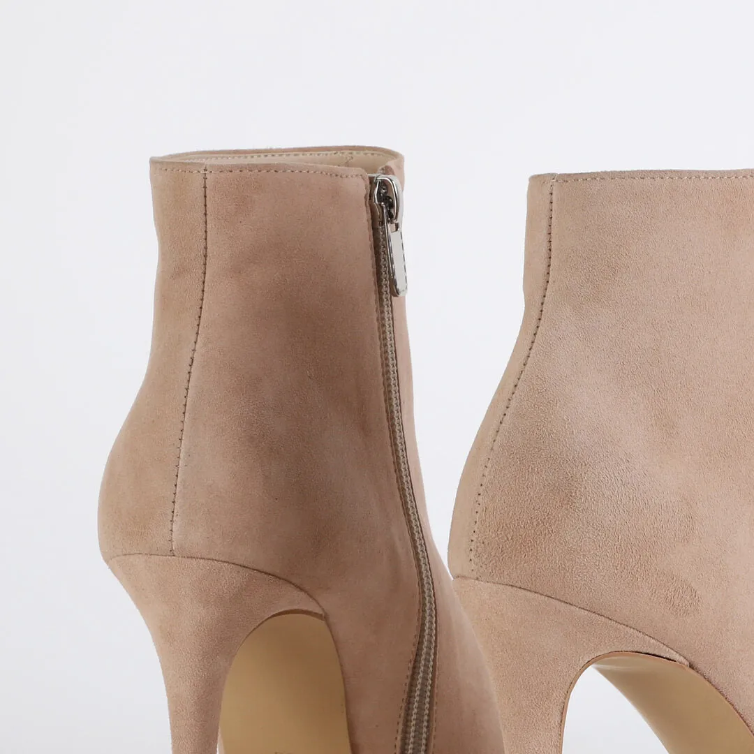 *UK size 13 - OSCAR - beige suede, 9cm heels