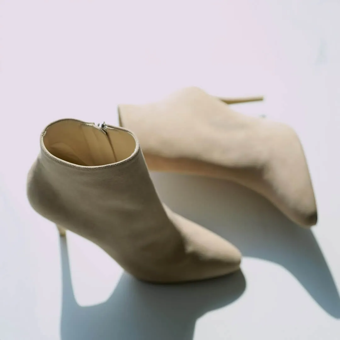 *UK size 13 - OSCAR - beige suede, 9cm heels