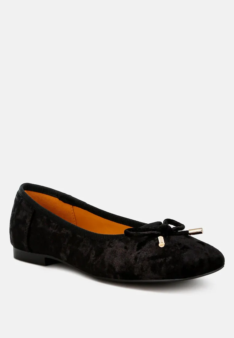 Velvet Bow Ballerinas By Ruw