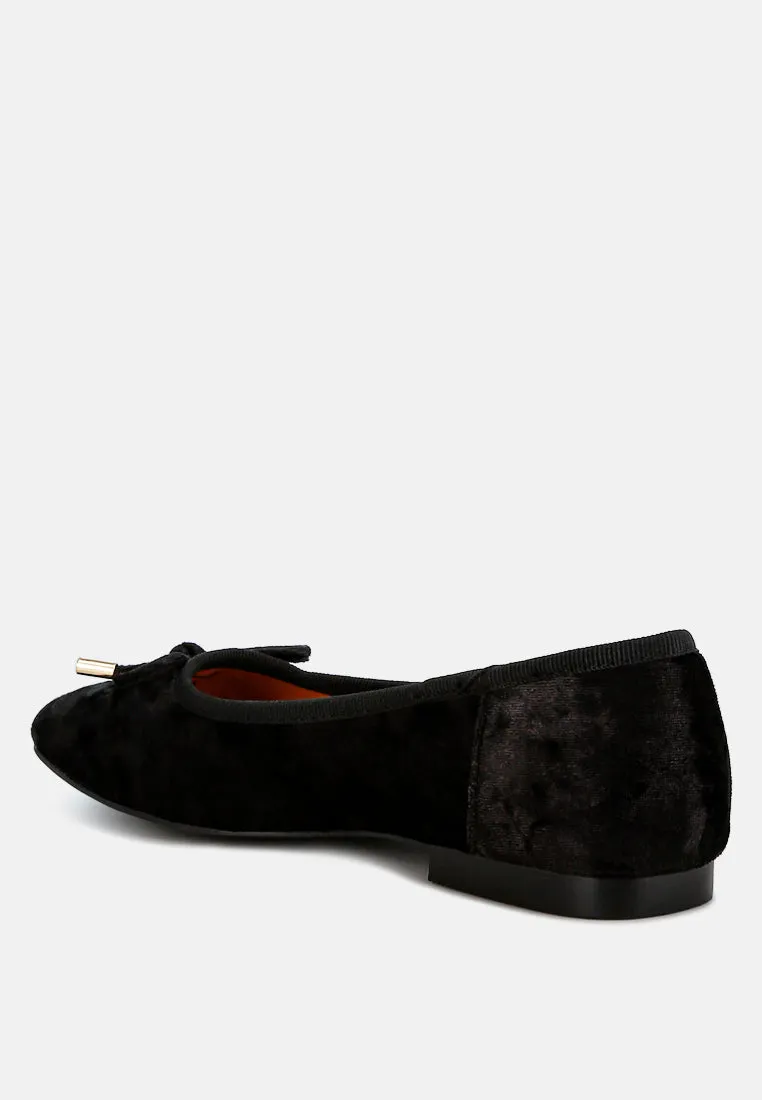 Velvet Bow Ballerinas By Ruw