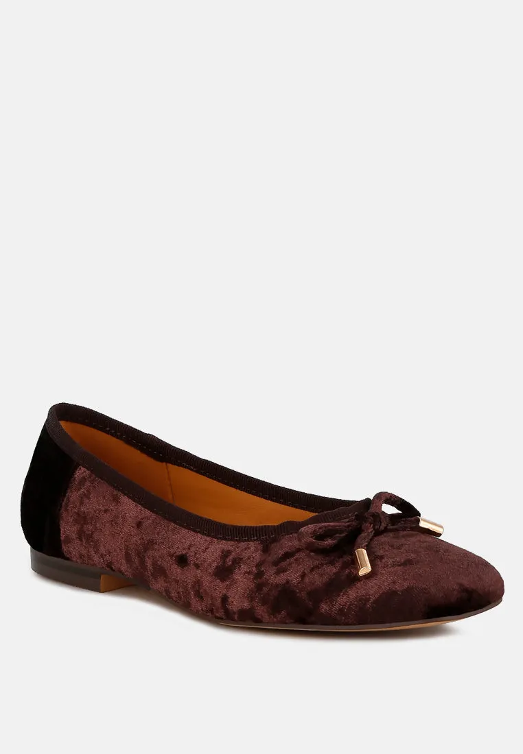 Velvet Bow Ballerinas By Ruw