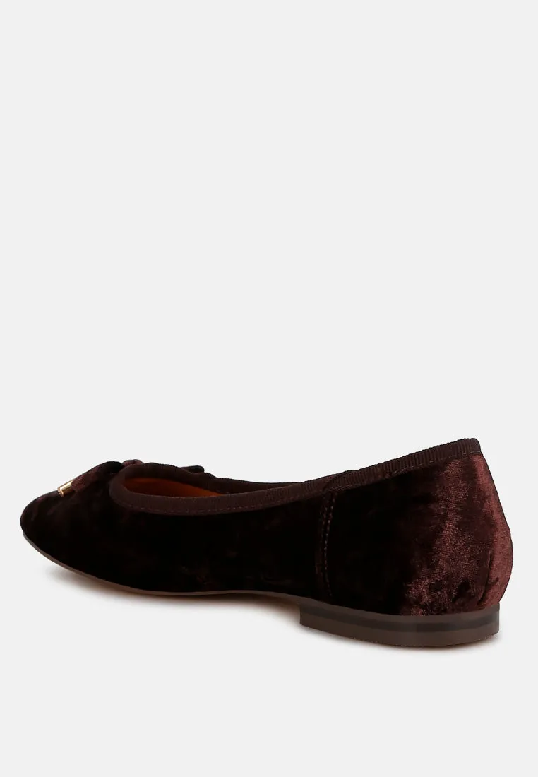 Velvet Bow Ballerinas By Ruw