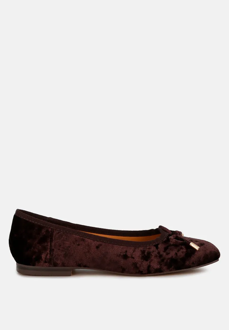 Velvet Bow Ballerinas By Ruw