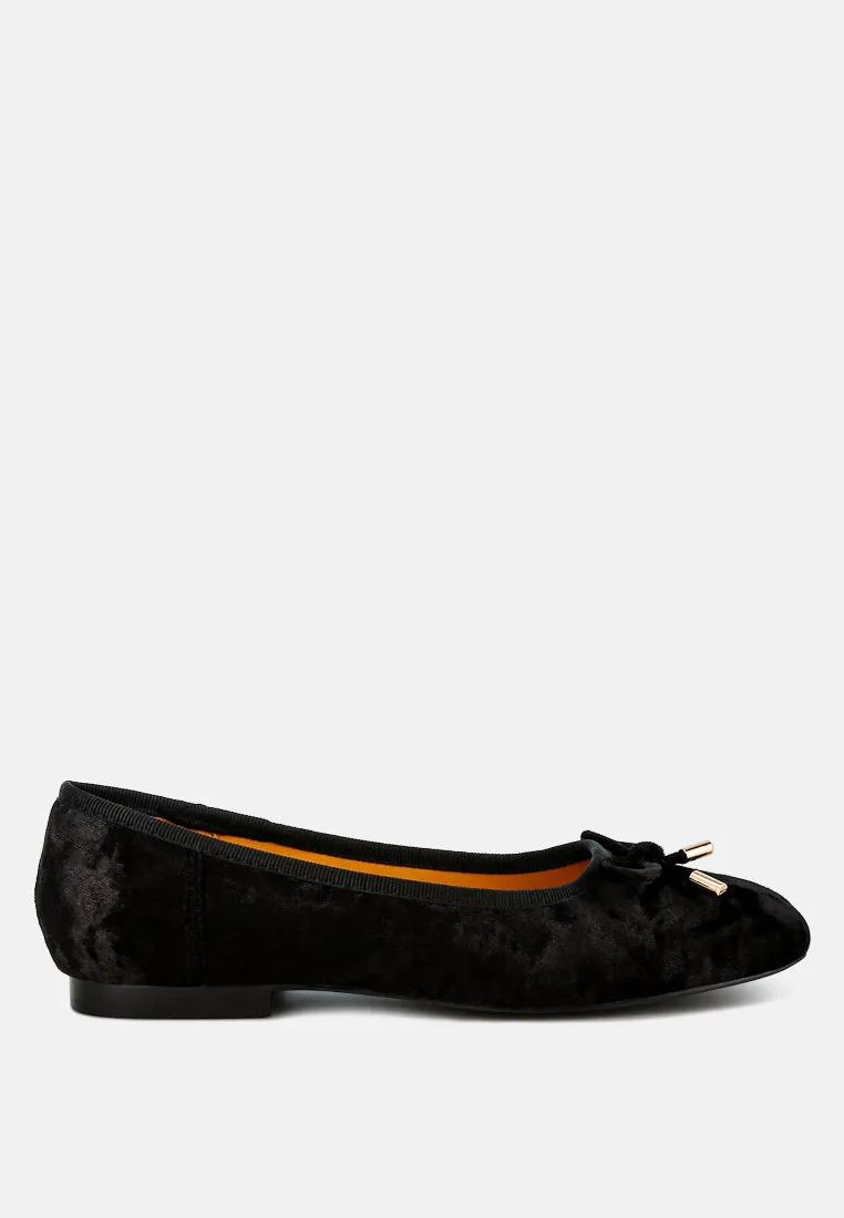 Velvet Bow Ballerinas By Ruw