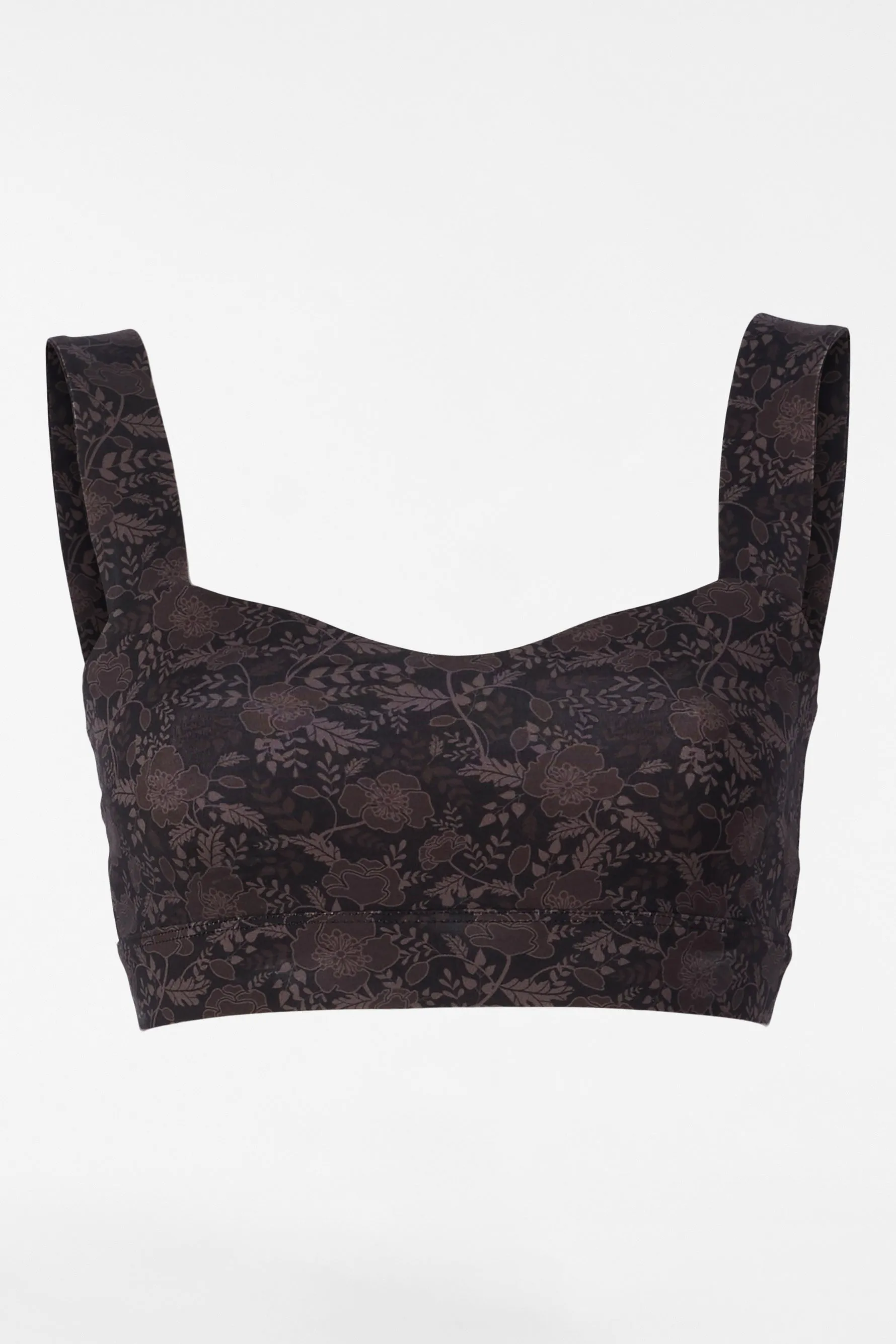 Vintage Floral Wave Bra - Multi Brown