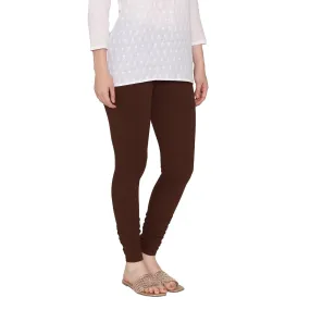 Women's Cotton Churidar Leggings (Free Size) - Deep Plum