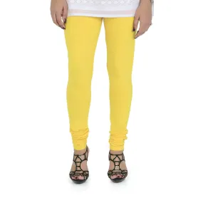 Women's Cotton Churidar Leggings (Free Size) - Empire Yellow